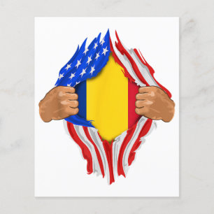 Papier T-Shirt Sang Roumain en Moi Drapeau de la Roumanie