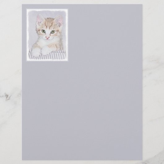 Papier Tabby Orange Kitten Peinture - Art Chat original (Devant)