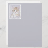 Papier Tabby Orange Kitten Peinture - Art Chat original (Devant / Derrière)