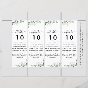 Papier Table de cabine photo Mariage Eucalyptus Pas de Mo
