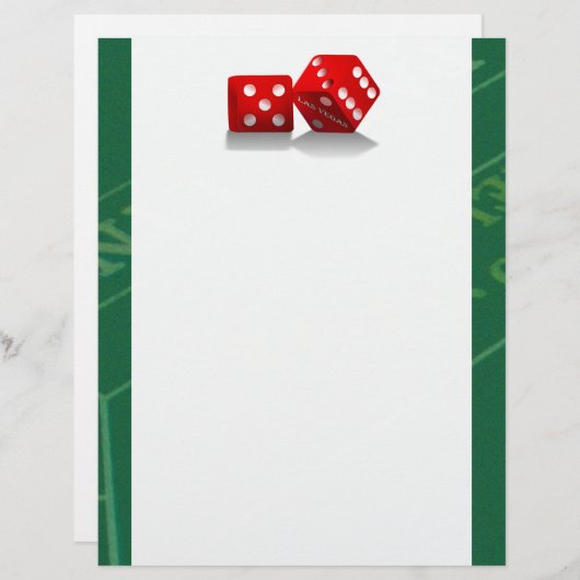Papier Table de craps avec dés Las Vegas (Devant / Derrière)