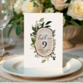 Papier Table de mariage botanique en tranches de bois rus