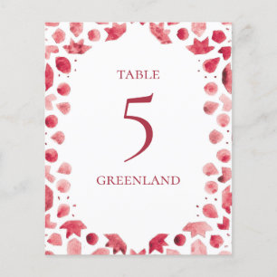 Papier Table en carreaux de faïence aquarelle rouge bohèm