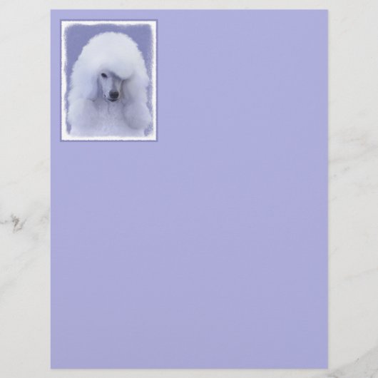 Papier Tableau blanc standard de caniche - Art original d (Devant)