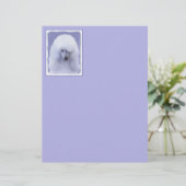 Papier Tableau blanc standard de caniche - Art original d (Debout devant)