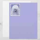 Papier Tableau blanc standard de caniche - Art original d (Devant / Derrière)