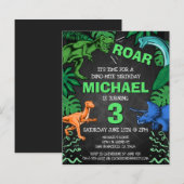 Papier Tableau de bord budgétaire Dinosaur Anniversaire d (Devant / Derrière)