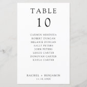 Papier Tableau de sièges de Mariage noir blanc simple (Devant)