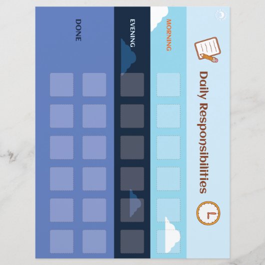 Papier Tableau des enfants de routine (Devant)