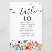 Papier Tableau des sièges du Mariage Fleur sauvage BUDGET (Devant / Derrière)