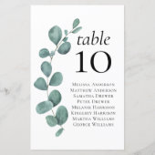 Papier Tableau Mariage de table Eucalyptus BUDGET (Dos)
