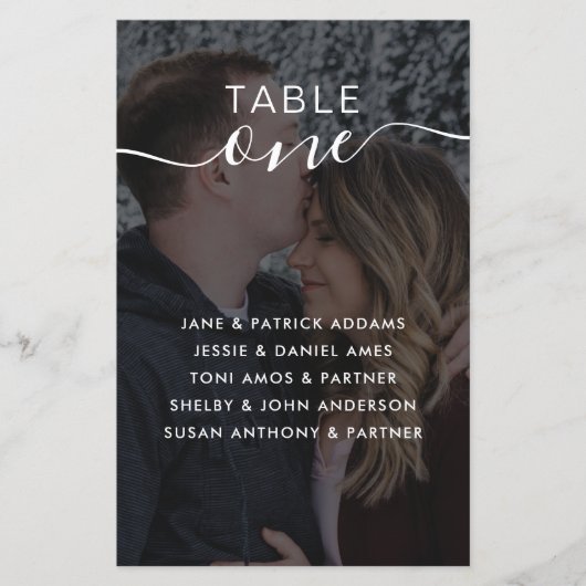 Papier Tableau Mariage photo Numéro 1-10 Tableau de siège (Devant)