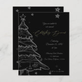 Papier Tableau noir moderne Invitation de Noël (Devant / Derrière)