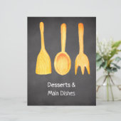 Papier Tableau noir Ustensiles jaunes Recette Divider (Debout devant)