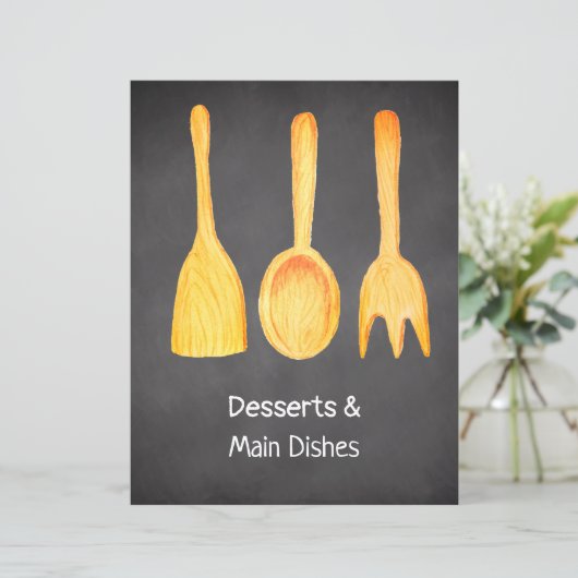 Papier Tableau noir Ustensiles jaunes Recette Divider (Debout devant)