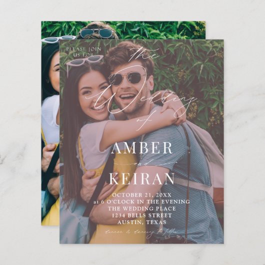 Papier Tableaux budgétaires de l'après-midi - Mariage pho (Devant / Derrière)