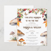 Papier Tabouret en bois et Baby shower de champignon (Devant / Derrière)