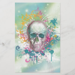 Papier Taches crâniennes cool tourbillonne cadre fleuri v