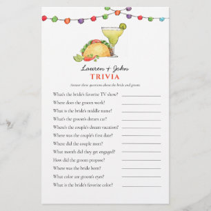 Papier Taco & Tequila Fiesta Couple's Shower Trivia jeux