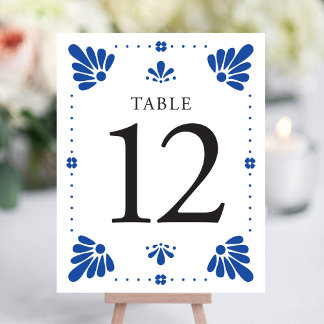 Papier Talavera Mariage mexicain Numéro de table