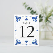 Papier Talavera Mariage mexicain Numéro de table (Debout devant)