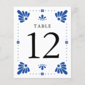 Papier Talavera Mariage mexicain Numéro de table (Devant)