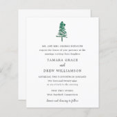 Papier Tamara Pine Tree Faire-part de mariage moderne (Devant / Derrière)