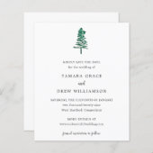 Papier Tamara Pine Tree Mariage moderne Enregistrer la da (Devant / Derrière)