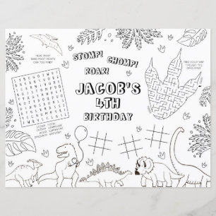 Papier Tapis de coloriage pour fête d'anniversaire dinosa