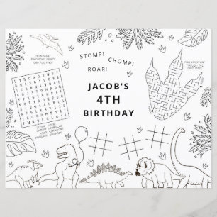 Papier Tapis de coloriage pour fête d'anniversaire dinosa
