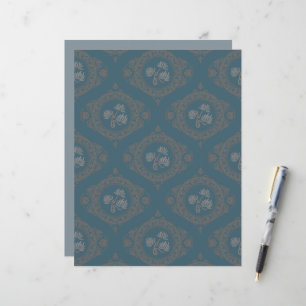 Papier Tapisserie turquoise Rococo Mandala Ogee Damask Sc
