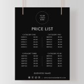 Papier Tarif Formel Minimaliste Noir