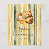 Papier Tarjeta de menú Baby shower Bee Honey Bear (Dos)