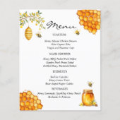 Papier Tarjeta de menú Baby shower Bee Honey Bear (Devant)