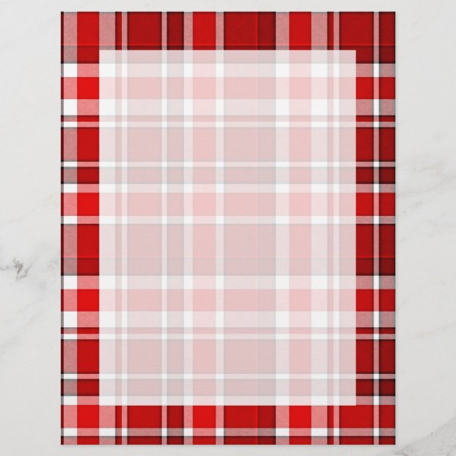 Papier Tartan blanc rouge (Devant)