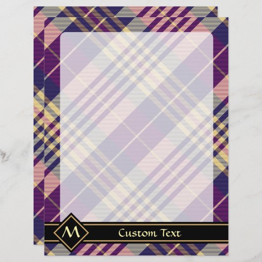 Papier Tartan mauve, or et bleu (Devant / Derrière)