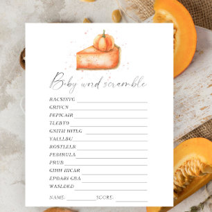 Papier Tarte citrouille - Jeu de baby shower de course de