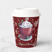 Papier Tasse de chocolat chaud de Noël | Gobelets en papi (Verso)