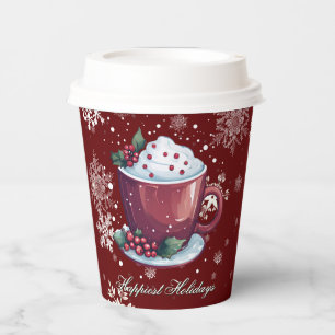 Papier Tasse de chocolat chaud de Noël   Gobelets en papi