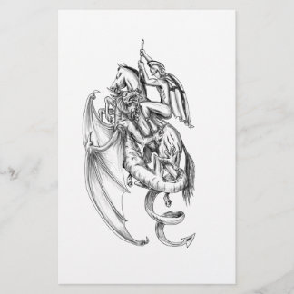 Papier Tatouage de dragon St George Slay