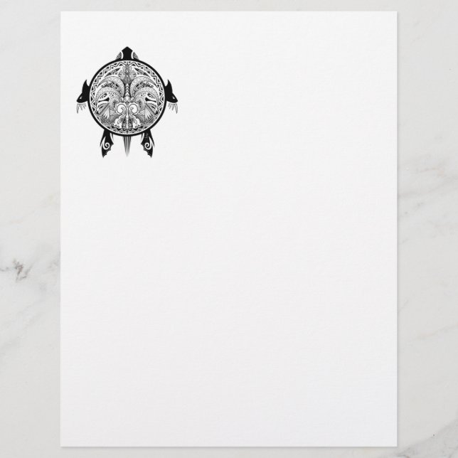Papier Tatouage de Tribal Turtle Shield (Devant)