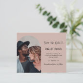 Papier Taupe arch photo wedding Save the Date card (Debout devant)