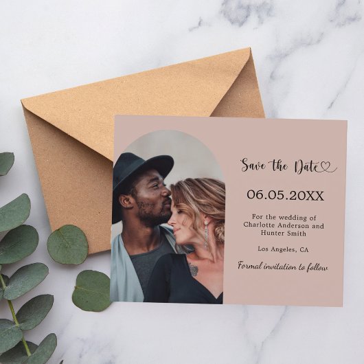 Papier Taupe arch photo wedding Save the Date card