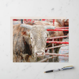 Papier Taureau de Rodéo Rustique Country Western