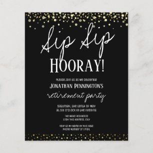Papier Tchin Tchin Hourra Élégant Or Fête de Retraite
