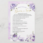 Papier Tea de Fête des mariées Florale pourpre Ce que dit (Devant / Derrière)