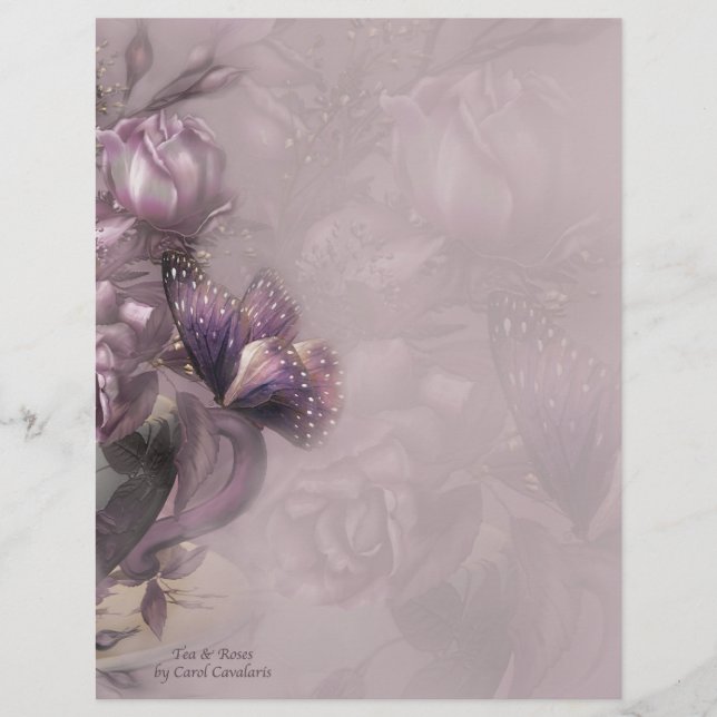 Papier Tea et en-tête Rose (Devant)