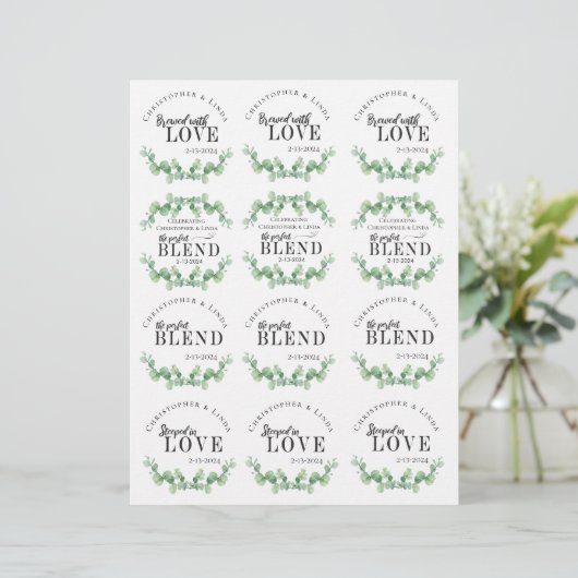 Papier Tea Favors Sage Green Mariage Réception (Debout devant)