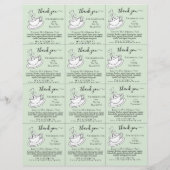 Papier Tea Favors Sage Green Mariage Réception (Dos)