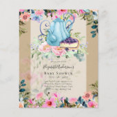 Papier Tea Party Baby Shower Invitations (Devant)